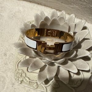 Gold and White Women's H Bracelet